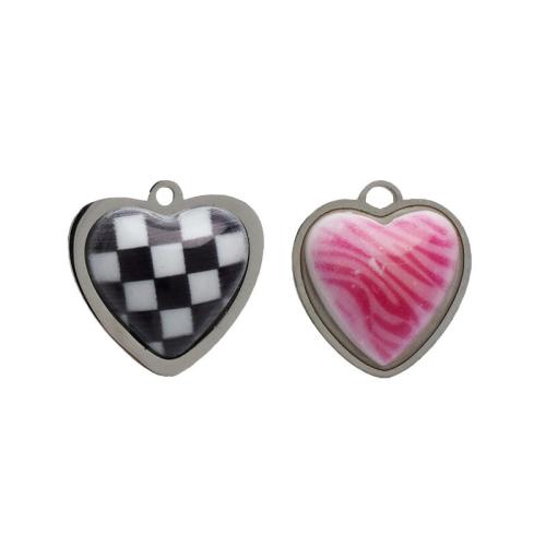 Stainless Steel Heart Pendants 304 Stainless Steel DIY Sold By PC