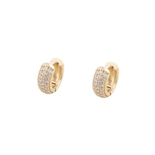 Cubic Zirconia Micro Pave Brass Earring plated micro pave cubic zirconia & for woman golden Sold By Lot