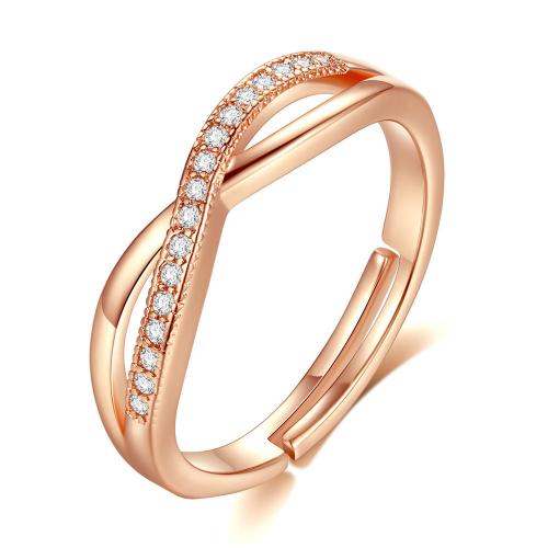 Cubic Zirconia Micro Pave Brass Ring plated micro pave cubic zirconia & for woman Sold By PC