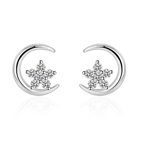 Ciúbach Zirconia Micrimhilseogra réiteodh Earring Prás, plátáilte, micrea réiteach zirconia ciúbach & do bhean, dath platanam, 8x7mm, Díolta De réir Péire