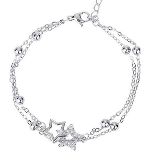 Cilindrata Zircone Bracciale in ottone micro pavimenta, with 4CM extender chain, placcato, Micro spianare cubic zirconia & per la donna, color platino, Lunghezza Appross. 16 cm, Venduto da PC