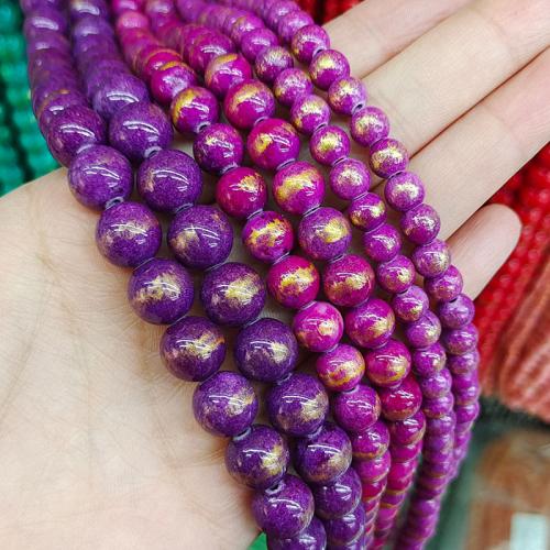 Grânulos de gemstone jóias, Cloisonne Stone, Roda, joias de moda & DIY & tamanho diferente para a escolha, Mais cores pare escolha, vendido para Aprox 38 cm Strand