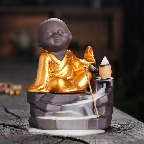 Backflow Incense Burner Purple Clay half handmade for home and office & durable & multifunctional Sold By PC