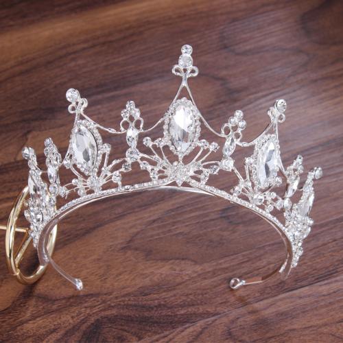 Tiaras, Cinko lydinys, moters & su Kalnų krištolas, daugiau spalvų pasirinkimas, nikelio, švino ir kadmio nemokamai, diameter 130mm, height 75mm, arc length 310mm, Pardavė PC