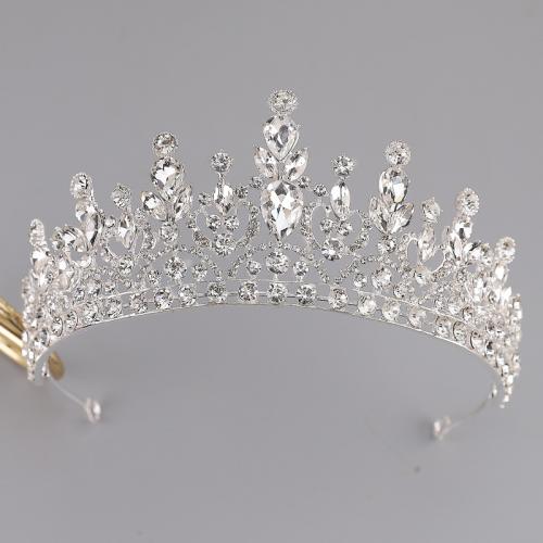 Tiaras, liga de zinco, with cristal, para mulher & com strass, Mais cores pare escolha, níquel, chumbo e cádmio livre, diameter 150mm, height 75mm, arc length 310mm, vendido por PC