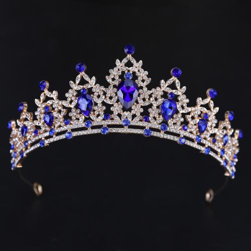 Tiaras, aleación de zinc, con Cristal, para mujer & con diamantes de imitación, más colores para la opción, libre de níquel, plomo & cadmio, diameter 140mm, height 70mm, arc length 280mm, Vendido por UD