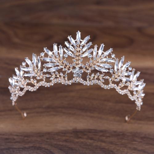 Tiaras, Cinko lydinys, padengtą, Bižuterijos & moters & su Kalnų krištolas, daugiau spalvų pasirinkimas, nikelio, švino ir kadmio nemokamai, diameter 140mm, height 65mm, arc length 280-300mm, Pardavė PC