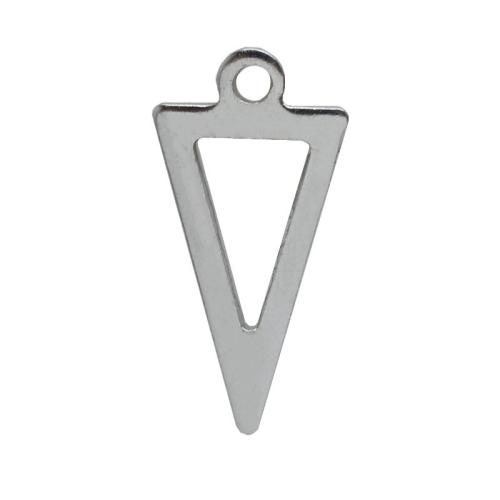 Bijoux pendentifs en acier inoxydable , Acier inoxydable 304, triangle, poli, DIY & creux, couleur originale, 10x20x1.10mm, Vendu par PC