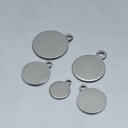 Stainless Steel Pendants 304 Stainless Steel Flat Round polished DIY original color Sold By PC