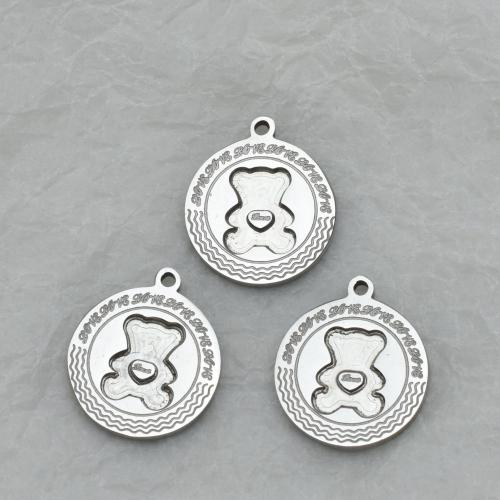 Stainless Steel Pendants 304 Stainless Steel Flat Round polished DIY original color Sold By PC