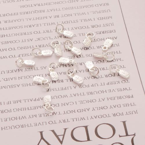 Sárgaréz Extender Chain Csepp, ezüst színű bevonattal, DIY & kétoldalas, nikkel, ólom és kadmium mentes, 7x4x1.30mm, 10PC-k/Bag, Által értékesített Bag