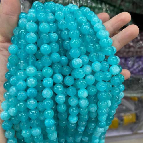 Amazoniet kralen, Ronde, mode sieraden & DIY, blauw, 8mm, Per verkocht Ca 38 cm Strand