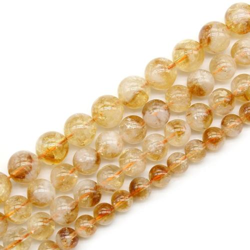 Perle citrini naturale, perline citrino, Cerchio, lucido, gioielli di moda & DIY & formato differente per scelta, giallo, Venduto per Appross. 38 cm filo