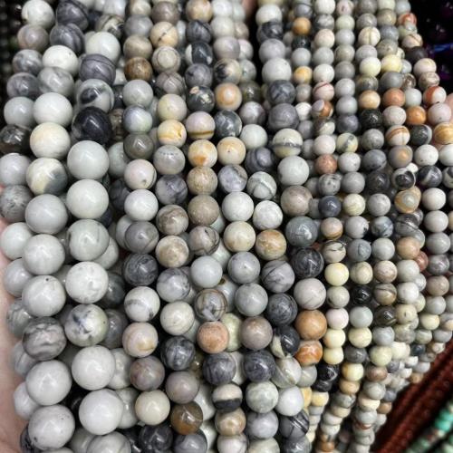 Grânulos de gemstone jóias, Jasper Picasso, Roda, polido, joias de moda & DIY & tamanho diferente para a escolha, cores misturadas, vendido para Aprox 38 cm Strand