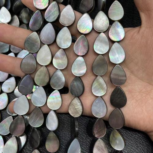 Perles naturelles de coquillage d'eau douce , Black-Lip-Shell, larme, bijoux de mode & DIY, couleurs mélangées, 13x18mm, 5PC/sac, Vendu par sac