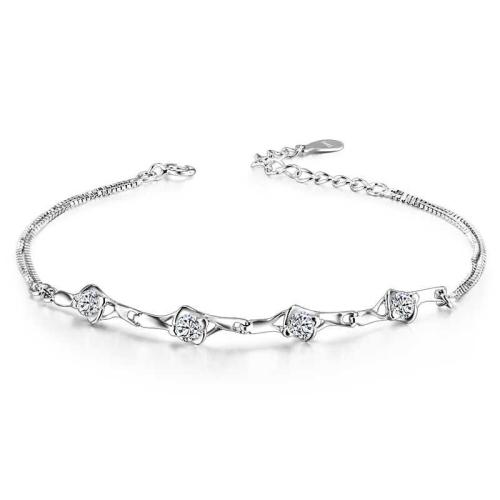 Argento Bracciali, 925 sterline d'argento, with 3cm extender chain, Rose, gioielli di moda & per la donna, assenza di nichel,piombo&cadmio, Lunghezza Appross. 16 cm, Venduto da PC