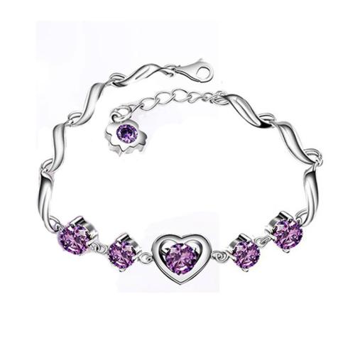 Sterling Sølv Armbånd, 925 Sterling Sølv, med 3cm extender kæde, mode smykker & Micro Pave cubic zirconia & for kvinde, flere farver til valg, nikkel, bly & cadmium fri, Længde Ca. 16.5 cm, Solgt af PC