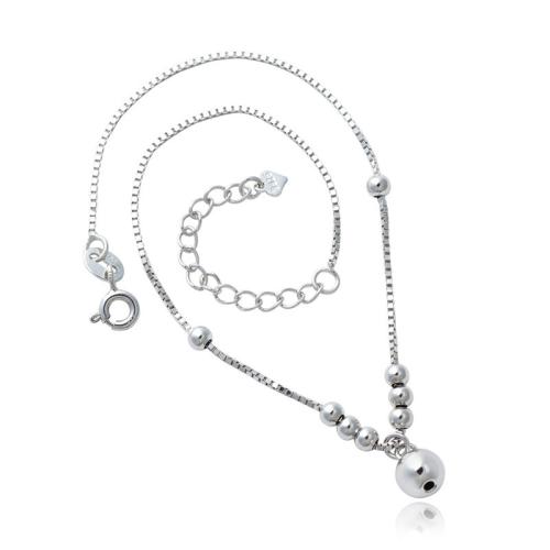 Bracelet en argent sterling à la mode, Argent sterling 925, avec 3cm chaînes de rallonge, bijoux de mode & pour femme, protéger l'environnement, sans nickel, plomb et cadmium, Longueur Environ 21.4 cm, Vendu par PC