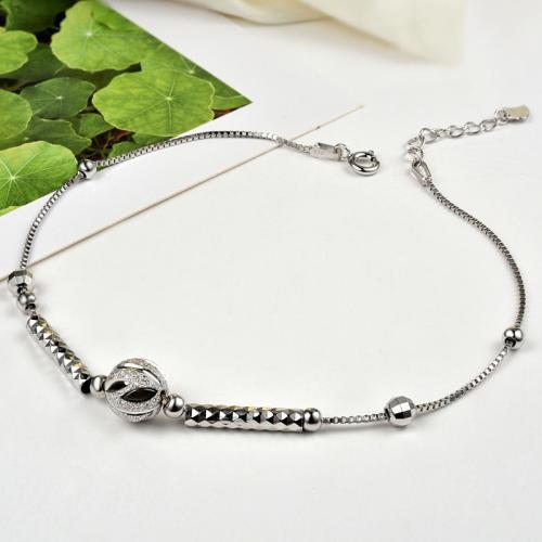 Fashion Sterling Silver Anklet 925 Sterling Silver with 3cm extender chain fashion jewelry & for woman nickel lead & cadmium free Length Approx 21 cm Sold By PC