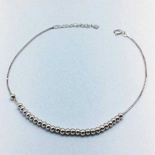 Parures de bijoux en argent Sterling 925, bracelet de cheville & Bracelet, bijoux de mode & pour femme, protéger l'environnement, sans nickel, plomb et cadmium, Vendu par PC