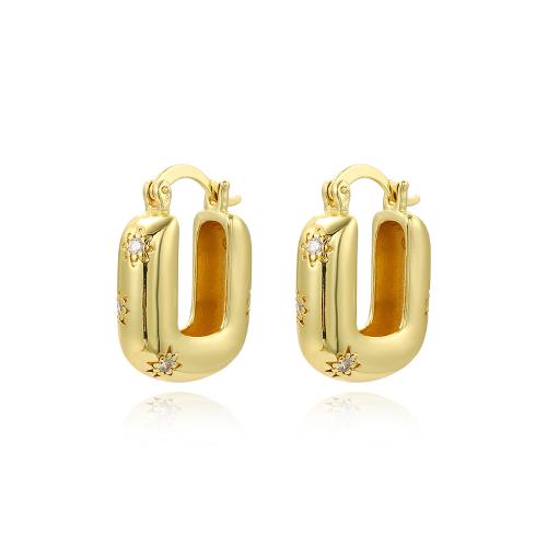 Boucles d'oreilles en laiton zircon cubique pavent, fade et jamais plaqué de haute qualité, bijoux de mode & pavé de micro zircon & pour femme, plus de couleurs à choisir, protéger l'environnement, sans nickel, plomb et cadmium, 20x25mm, Vendu par paire