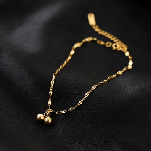 Roestvrijstalen Anklet, 304 roestvrij staal, met 5cm extender keten, mode sieraden & voor vrouw, gouden, 34x32mm, Per verkocht Ca 21 cm Strand