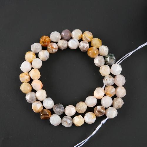 Agaat kralen, Bamboo Agaat, DIY & gefacetteerde, gemengde kleuren, 8mm, Ca 39pC's/Strand, Per verkocht Ca 38 cm Strand