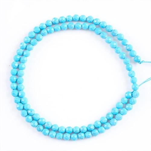 Turkos pärlor, Natural Turquoise, DIY & olika storlek för val, blå, Såld Per Ca 38 cm Strand