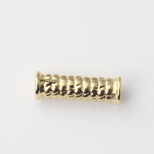 Koperen pijp Beads, Messing, Kolom, gold plated, DIY, nikkel, lood en cadmium vrij, 13.80x4.50x4.40mm, Verkocht door PC