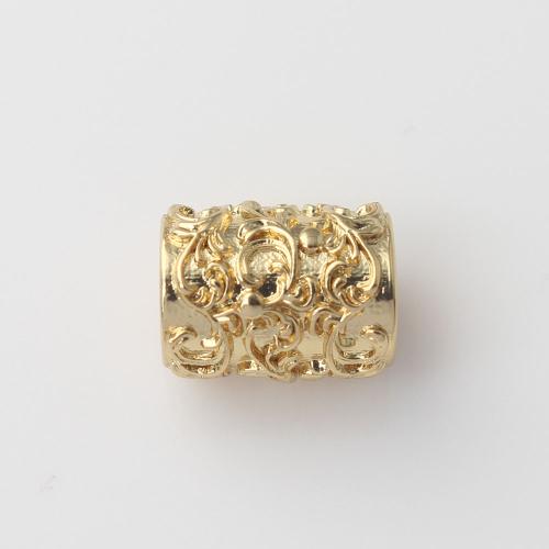 Koperen pijp Beads, Messing, Kolom, gold plated, DIY, nikkel, lood en cadmium vrij, 10.30x8.10x7.80mm, Verkocht door PC