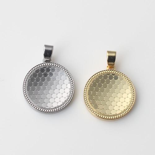 Brass Jewelry Pendants Round plated DIY nickel lead & cadmium free Sold By PC