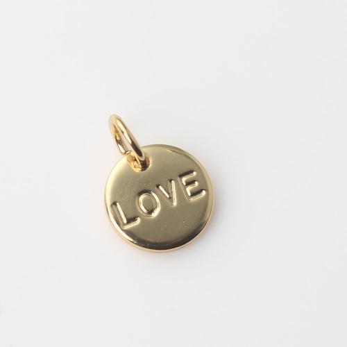 Brass Jewelry Pendants Round gold color plated DIY nickel lead & cadmium free Sold By PC