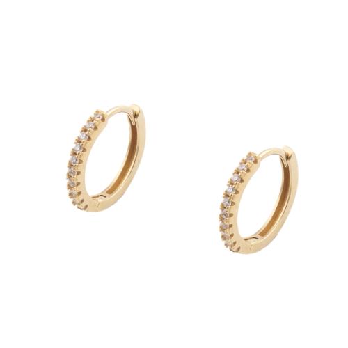 Cubic Zirconia Micro Pave Brass Earring plated micro pave cubic zirconia & for woman gold Sold By Lot