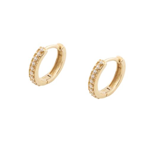 Cubic Zirconia Micro Pave Brass Earring plated micro pave cubic zirconia & for woman gold Sold By Lot