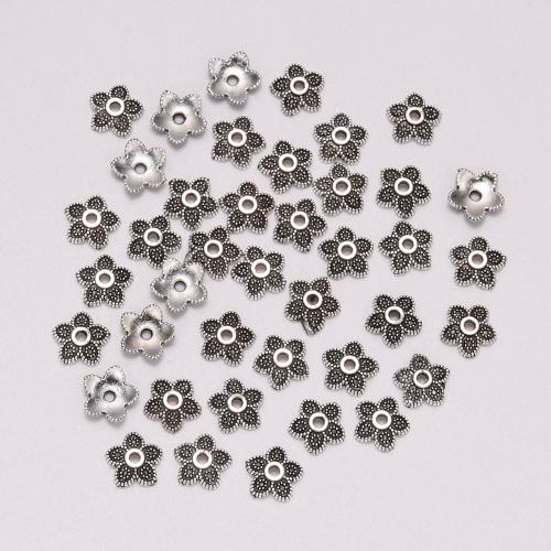 Ijzer Bead Cap, Bloem, antiek zilver plated, Vintage & DIY, 7x7mm, 50pC's/Bag, Verkocht door Bag