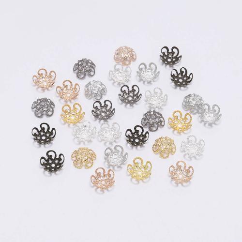 Ijzer Bead Cap, Bloem, plated, DIY & verschillende grootte voor keus & hol, meer kleuren voor de keuze, 100pC's/Bag, Verkocht door Bag