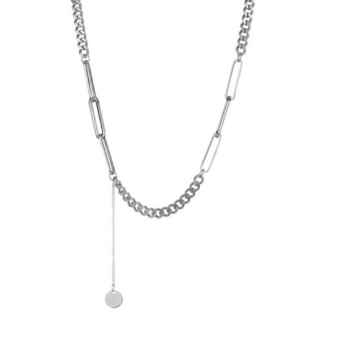 Collier de bijoux en alliage de zinc, avec 5cm chaînes de rallonge, Placage de couleur argentée, bijoux de mode & pour femme, protéger l'environnement, sans nickel, plomb et cadmium, Longueur Environ 42 cm, Vendu par PC