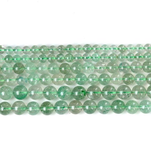 Perline di quarzo naturale, Strawberry Quartz, Cerchio, lucido, gioielli di moda & DIY & formato differente per scelta, verde, Venduto per Appross. 40 cm filo