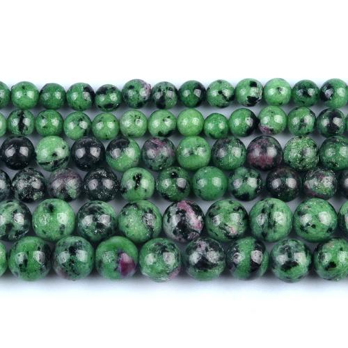 Gemstone Ékszer Gyöngyök, Ruby a Zoisite, Kerek, csiszolt, divat ékszerek & DIY & különböző méretű a választás, kevert színek, Naponta eladott Kb 38 cm Strand