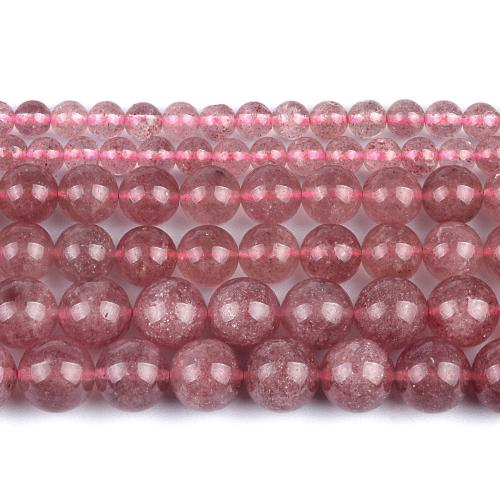 Grânulos de quartzo natural jóias, Morango Quartz, Roda, polido, joias de moda & DIY & tamanho diferente para a escolha, rosa, vendido para Aprox 38 cm Strand