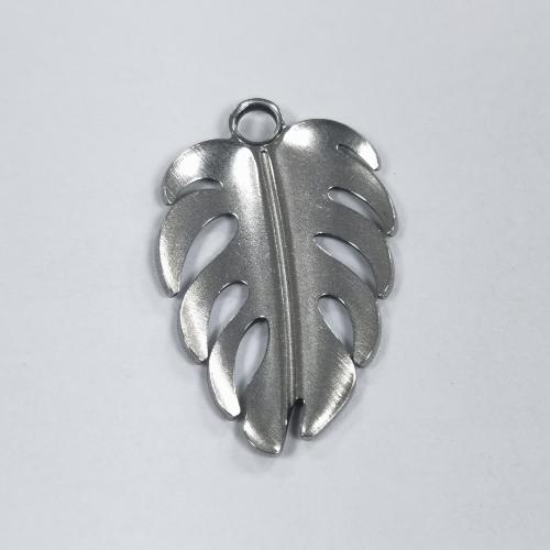 Wisiorki ze stali nierdzewnej, Stal nierdzewna 304, Liść, obyty, biżuteria moda & DIY, oryginalny kolor, 17.68x26.46x2.14mm, około 100komputery/torba, sprzedane przez torba