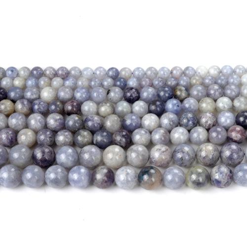 Edelsteen Sieraden Kralen, Iolite, Ronde, gepolijst, mode sieraden & DIY & verschillende grootte voor keus, gemengde kleuren, Per verkocht Ca 38 cm Strand