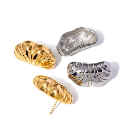 Stainless Steel Stud Earrings 304 Stainless Steel Vacuum Ion Plating fashion jewelry & for woman Sold By Pair