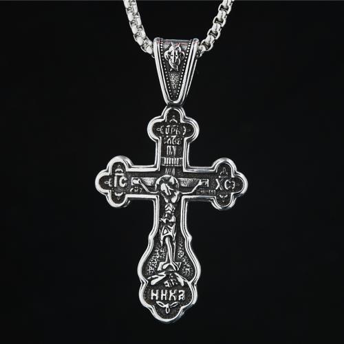 Nerūdijančio plieno Cross Pakabukai, 304 Nerūdijantis plienas, Kirsti, Bižuterijos & unisex, 35.30x64.80mm, Pardavė PC