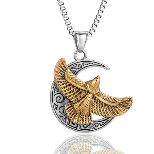 Roestvrij staal halskettingen, 304 roestvrij staal, Eagle, mode sieraden & verschillende stijlen voor de keuze & voor de mens, meer kleuren voor de keuze, Verkocht door PC