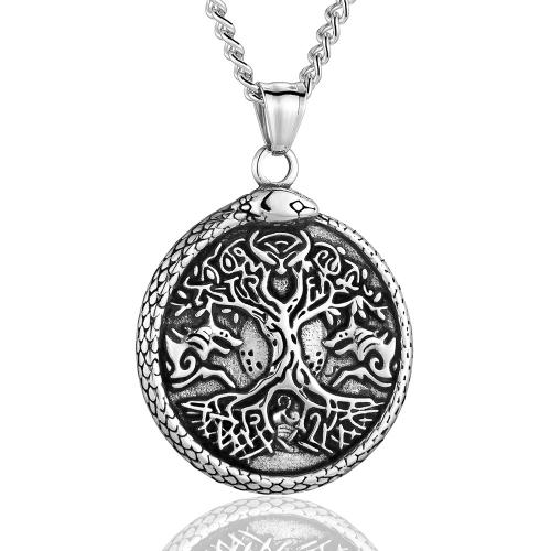 Roestvrij staal halskettingen, 304 roestvrij staal, Tree of Life, mode sieraden & verschillende stijlen voor de keuze & voor de mens, meer kleuren voor de keuze, Verkocht door PC