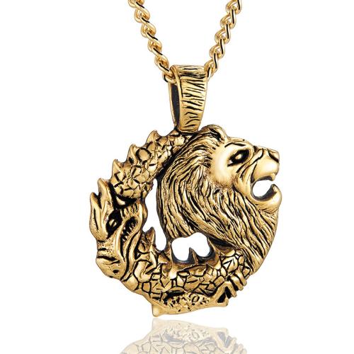 Collier de bijoux en acier inoxydable, Acier inoxydable 304, lion, bijoux de mode & styles différents pour le choix & pour homme, plus de couleurs à choisir, Vendu par PC