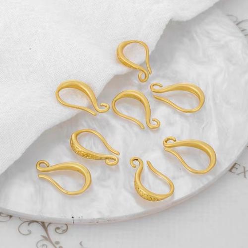 Brass Hook slangetje, Messing, gold plated, DIY, nikkel, lood en cadmium vrij, 15mm, Verkocht door pair