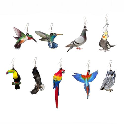 Akryl Drop Earring, Bird, forskellige stilarter for valg & for kvinde, Solgt af par