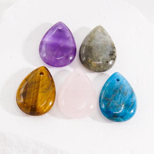 Gemstone Hängen Smycken, Natursten, Dropp, mode smycken & DIY & olika material för val, fler färger för val, 18x25mm, Säljs av PC